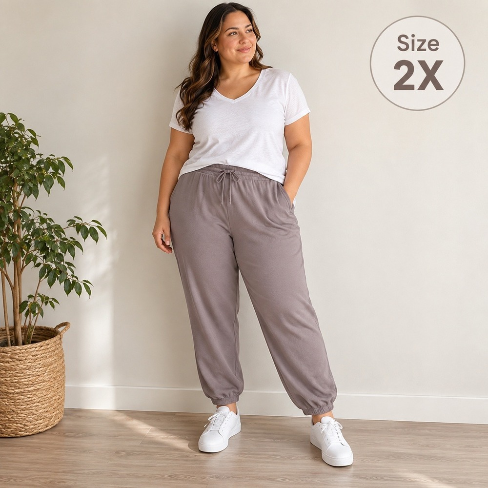 Velocity Softlite Cali Jogger Taupe Brown Pull On Pants Women 2X NWTW
